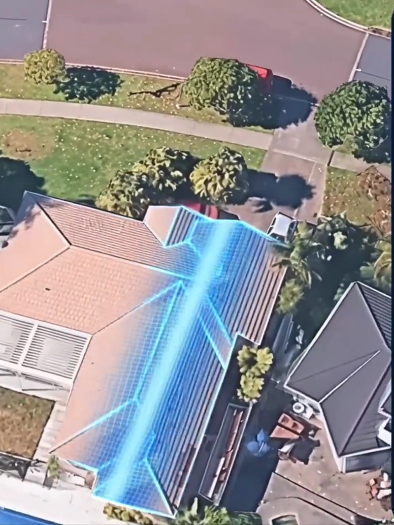 A LiDAR point cloud of a roof